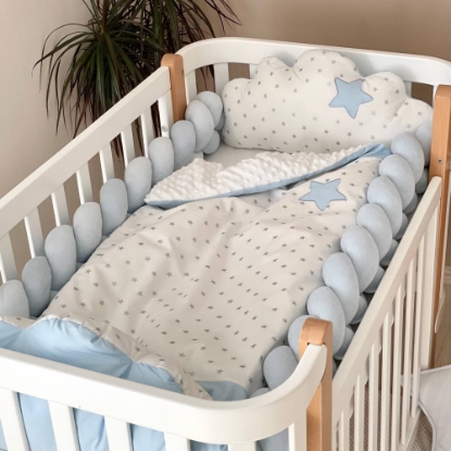 Set lenjerie patut bebe Norisori albastri
